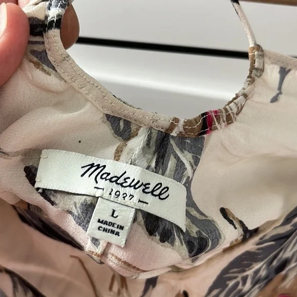 MADEWELL | GUC Strappy Flowy Fall Colored Botanical Tank Top L - Picture 4 of 7